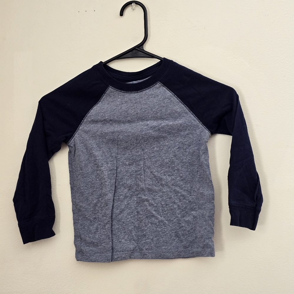 Cat and Jack Boys 4T Navy and Gray Long Sleeve Shirt